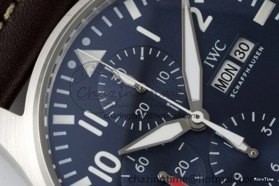MIROTIME 0520 Pilot Chrono SS AZF 1:1 Best Edition Blue Dial on Brown Leather Strap A TimelessDesign 7060